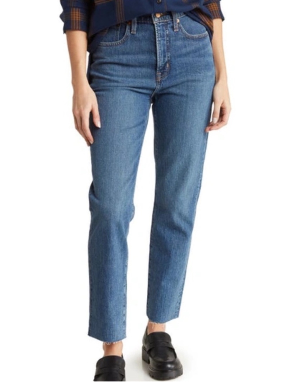 Madewell The Perfect Vintage Jeans Raw Hem Alstyne Wash Size 28